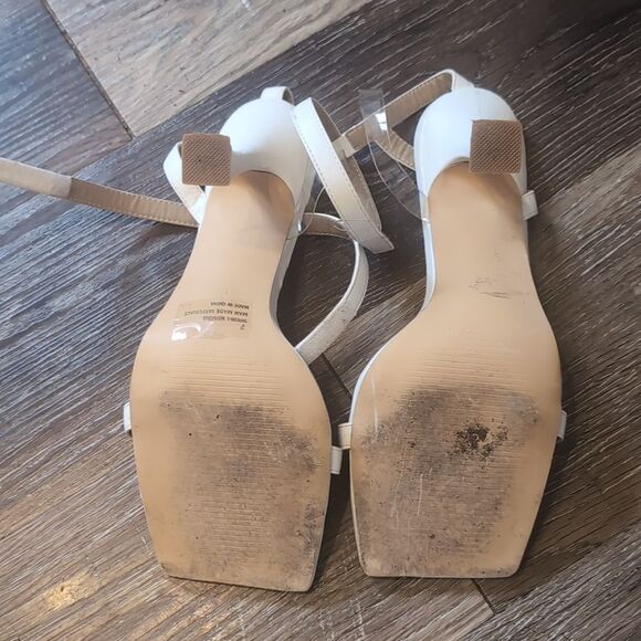 Ego White Strappy High‎ Heels Women's Size 7 - Picture 6 of 7